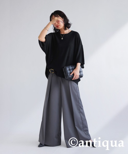 antiqua(アンティカ)の「タックワイドパンツ(その他パンツ・レディース・ブラック/グレー・FREE)」の20枚目の写真