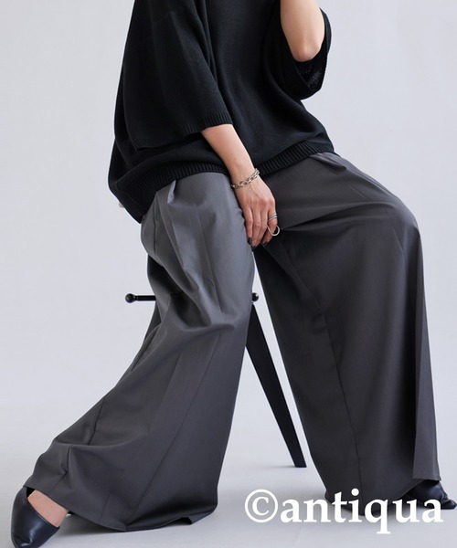 antiqua(アンティカ)の「タックワイドパンツ(その他パンツ・レディース・ブラック/グレー・FREE)」の21枚目の写真