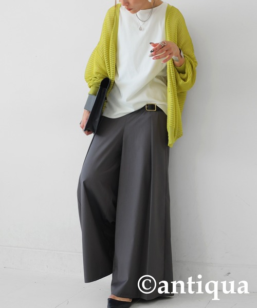 antiqua(アンティカ)の「タックワイドパンツ(その他パンツ・レディース・ブラック/グレー・FREE)」の3枚目の写真