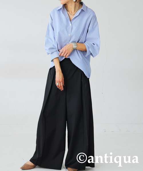 antiqua(アンティカ)の「タックワイドパンツ(その他パンツ・レディース・ブラック/グレー・FREE)」の15枚目の写真