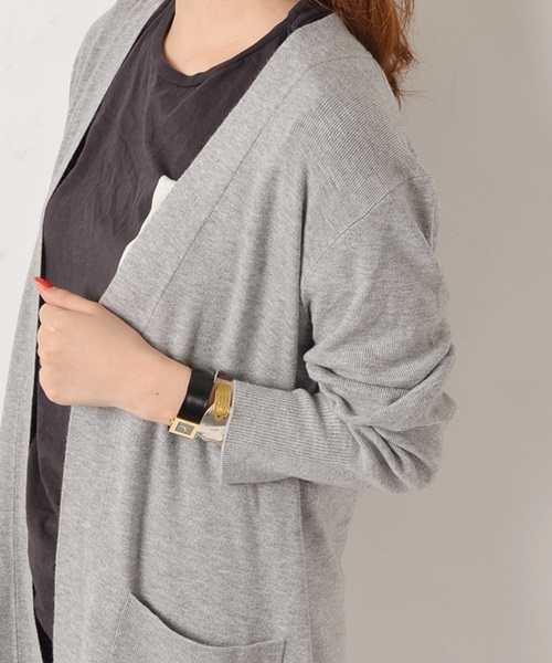 Khaju（カージュ）の「Khaju:ロングカーディガン□（カーディガン/ボレロ・レディース・アイボリー/グレー/オリーブ/キャメル・ONE SIZE）」の12枚目の写真