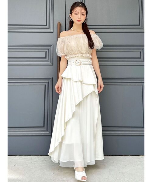 RESEXXY(リゼクシー)の「チュールボリュームスカート(デニムスカート・レディース・ブラック/インディゴブルー/ホワイト・FREE)」の12枚目の写真