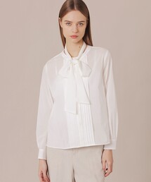 MACKINTOSH LONDON | コットンナイロンボイル2WAYノーカラーボウタイブラウス(シャツ/ブラウス)