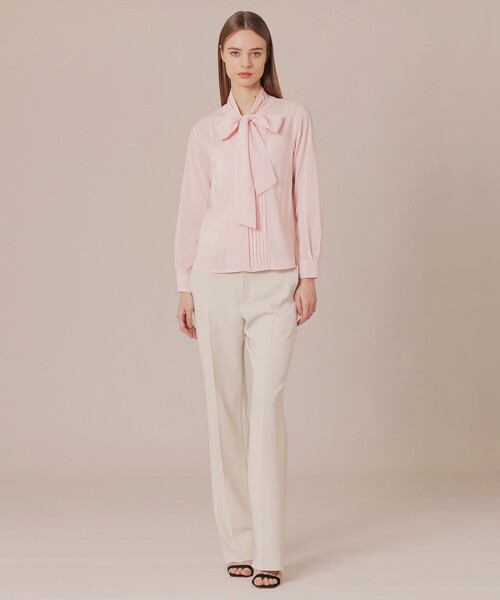 MACKINTOSH LONDON（マッキントッシュ ロンドン）の「コットンナイロンボイル2WAYノーカラーボウタイブラウス（シャツ/ブラウス・レディース・ネイビー/オフホワイト/ピンク系その他2・38）」の6枚目の写真