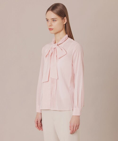 MACKINTOSH LONDON（マッキントッシュ ロンドン）の「コットンナイロンボイル2WAYノーカラーボウタイブラウス（シャツ/ブラウス・レディース・ネイビー/オフホワイト/ピンク系その他2・38）」の10枚目の写真