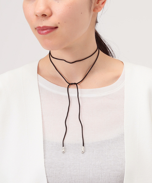 Garden of Eden(ガーデンオブエデン)の「【GARDEN OF EDEN/ガーデン オブ エデン】(追加)別注 string choker(ネックレス・レディース・ブラック・FREE)」の1枚目の写真