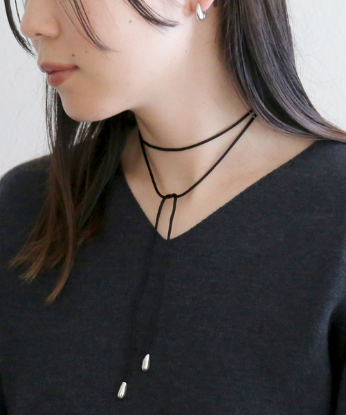 Garden of Eden(ガーデンオブエデン)の「【GARDEN OF EDEN/ガーデン オブ エデン】(追加)別注 string choker(ネックレス・レディース・ブラック・FREE)」の2枚目の写真