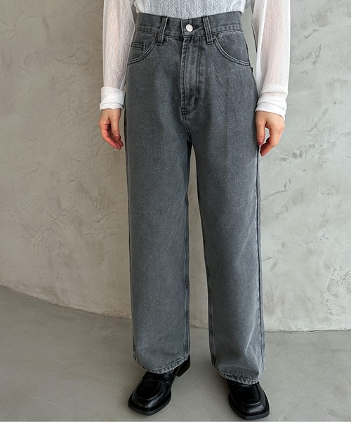 feepur(フェピュール)の「【4size展開】ベーシックストレートデニム(デニムパンツ・レディース・ブルー/ブラック/グレー/サックスブルー/アイボリー/ブラウン・SMALL/MEDIUM/LARGE/TALL)」の9枚目の写真
