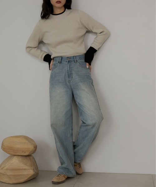 supreme ストレートデニムパンツ ブルー ベーシックストレートデニム（デニムパンツ）｜feepur