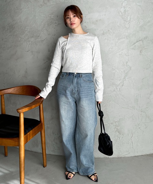 feepur(フェピュール)の「【4size展開】ベーシックストレートデニム(デニムパンツ・レディース・ブルー/ブラック/グレー/サックスブルー/アイボリー/ブラウン・SMALL/MEDIUM/LARGE/TALL)」の15枚目の写真