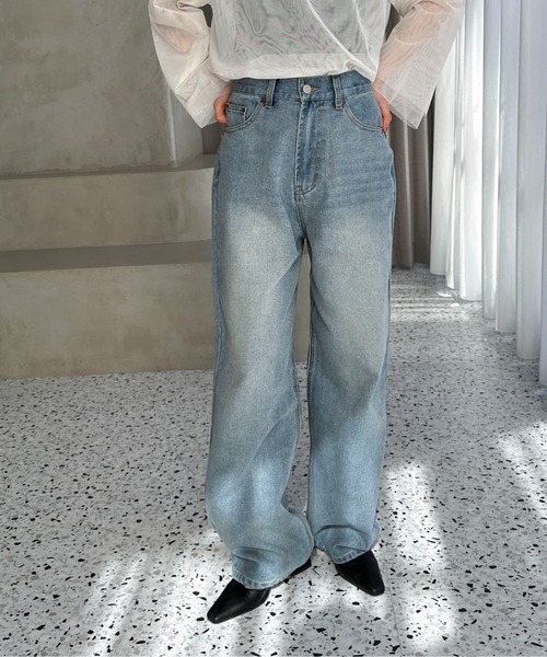 feepur(フェピュール)の「【4size展開】ベーシックストレートデニム(デニムパンツ・レディース・ブルー/ブラック/グレー/サックスブルー/アイボリー/ブラウン・SMALL/MEDIUM/LARGE/TALL)」の21枚目の写真