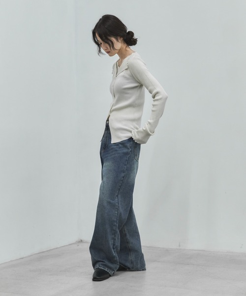 feepur(フェピュール)の「【4size展開】ベーシックストレートデニム(デニムパンツ・レディース・ブルー/ブラック/グレー/サックスブルー/アイボリー/ブラウン・SMALL/MEDIUM/LARGE/TALL)」の15枚目の写真