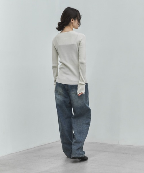 feepur(フェピュール)の「【4size展開】ベーシックストレートデニム(デニムパンツ・レディース・ブルー/ブラック/グレー/サックスブルー/アイボリー/ブラウン・SMALL/MEDIUM/LARGE/TALL)」の14枚目の写真