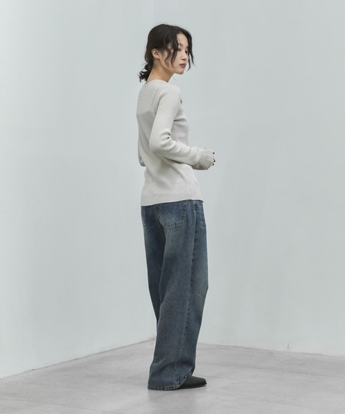 feepur(フェピュール)の「【4size展開】ベーシックストレートデニム(デニムパンツ・レディース・ブルー/ブラック/グレー/サックスブルー/アイボリー/ブラウン・SMALL/MEDIUM/LARGE/TALL)」の13枚目の写真