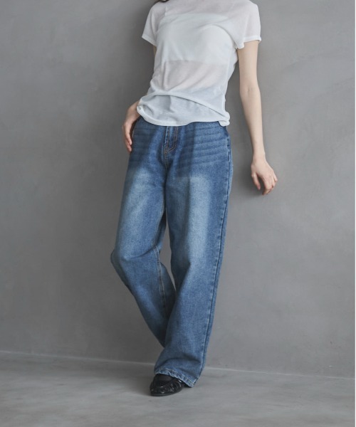 feepur(フェピュール)の「【4size展開】ベーシックストレートデニム(デニムパンツ・レディース・ブルー/ブラック/グレー/サックスブルー/アイボリー/ブラウン・SMALL/MEDIUM/LARGE/TALL)」の7枚目の写真