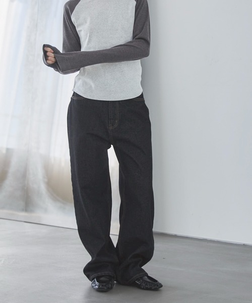 feepur(フェピュール)の「【4size展開】ベーシックストレートデニム(デニムパンツ・レディース・ブルー/ブラック/グレー/サックスブルー/アイボリー/ブラウン・SMALL/MEDIUM/LARGE/TALL)」の17枚目の写真