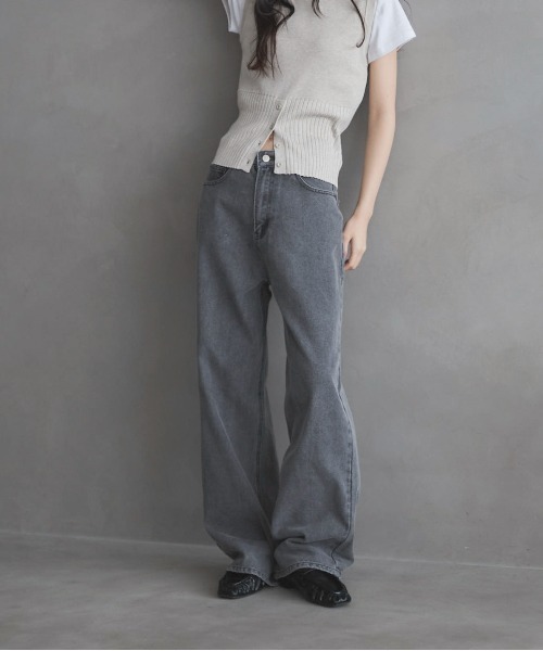feepur(フェピュール)の「【4size展開】ベーシックストレートデニム(デニムパンツ・レディース・ブルー/ブラック/グレー/サックスブルー/アイボリー/ブラウン・SMALL/MEDIUM/LARGE/TALL)」の8枚目の写真