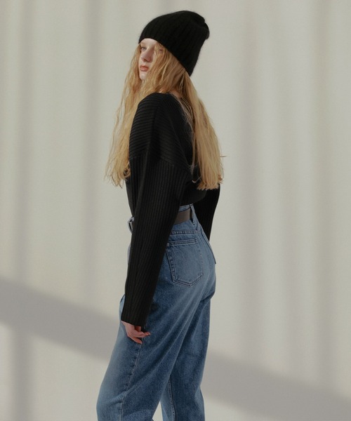 MIELI INVARIANT（ミエリインヴァリアント）の「Dolman Rib Knit Tops（ニット/セーター・レディース・ブラック/グレー/アイボリー・FREE）」の21枚目の写真