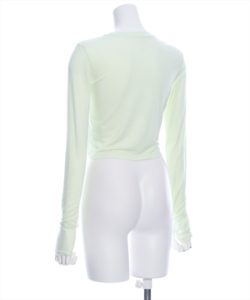 clear（クリア）の「レタリングラメプリント長袖カットソー［ショート丈 ロンT プリント］≪再入荷≫（Tシャツ/カットソー・レディース・オフホワイト/ブラック/ピンク/ミント・F）」の9枚目の写真