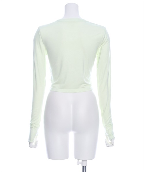 clear（クリア）の「レタリングラメプリント長袖カットソー［ショート丈 ロンT プリント］≪再入荷≫（Tシャツ/カットソー・レディース・オフホワイト/ブラック/ピンク/ミント・F）」の10枚目の写真