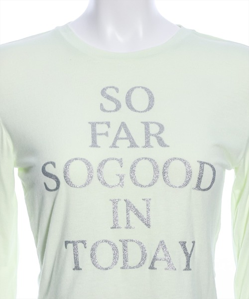 clear（クリア）の「レタリングラメプリント長袖カットソー［ショート丈 ロンT プリント］≪再入荷≫（Tシャツ/カットソー・レディース・オフホワイト/ブラック/ピンク/ミント・F）」の12枚目の写真