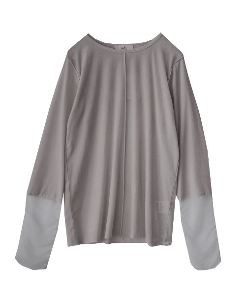 e-zakkamania stores(イーザッカマニアストアーズ)の「シアーカフス ベロアカットソー(Tシャツ/カットソー・レディース・オフホワイト/グレー/ネイビー・フリー)」の19枚目の写真