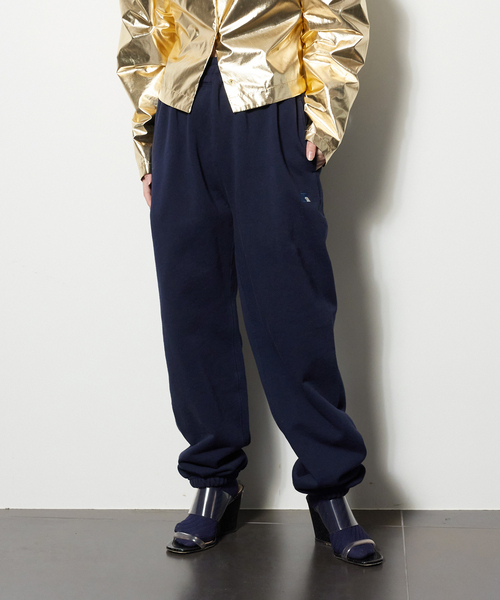 Russell Athletic(ラッセルアスレティック)の「【RUSSELL ATHLETIC/ラッセル・アスレティック】Loop Back Terry Sweat パンツ(スウェットパンツ・レディース・ネイビー/グリーン・MEDIUM)」の1枚目の写真