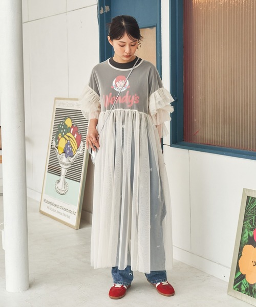 【展示会人気No.1】チュールフリルワンピース セール】【オケージョン対応】チュールフリルワンピース / tulle