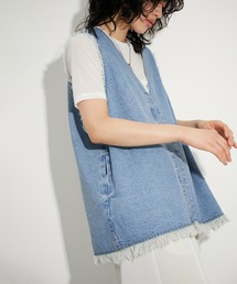 ADAM ET ROPE' | 【サステナブル】フリンジデニムベスト(シャツ/ブラウス)