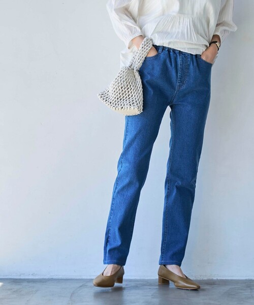 coen(コーエン)の「ストレッチイージースキニーデニムパンツ(デニムパンツ・レディース・オフホワイト/ブラック/ネイビー/コバルトブルー・S/M/L)」の4枚目の写真