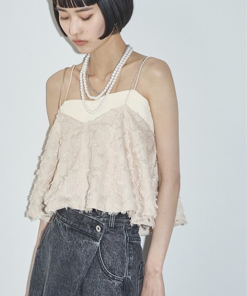 THE YOn（ザヨン）の「フリンジジャガードフレアキャミ（キャミソール・レディース・ナチュラル/ブラックミックス/ライム・FREE）」の16枚目の写真