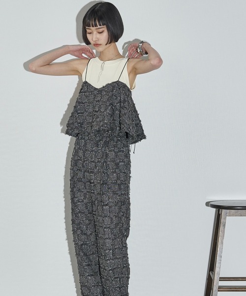 THE YOn（ザヨン）の「フリンジジャガードフレアキャミ（キャミソール・レディース・ナチュラル/ブラックミックス/ライム・FREE）」の10枚目の写真