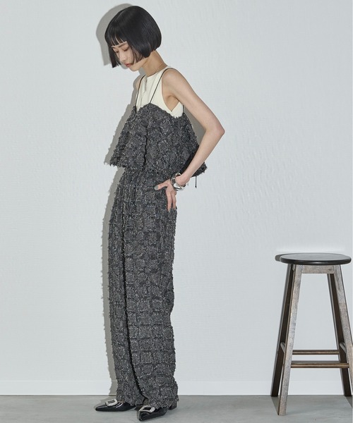 THE YOn（ザヨン）の「フリンジジャガードフレアキャミ（キャミソール・レディース・ナチュラル/ブラックミックス/ライム・FREE）」の11枚目の写真