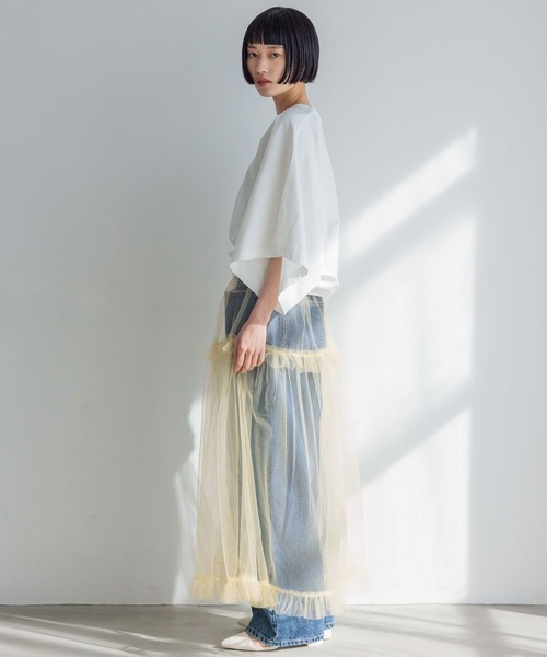 yuw（ユウ）の「ワイドドルマンＴシャツ　991827（Tシャツ/カットソー・レディース・ブラック/ホワイト/チャコールグレー・FREE）」の9枚目の写真