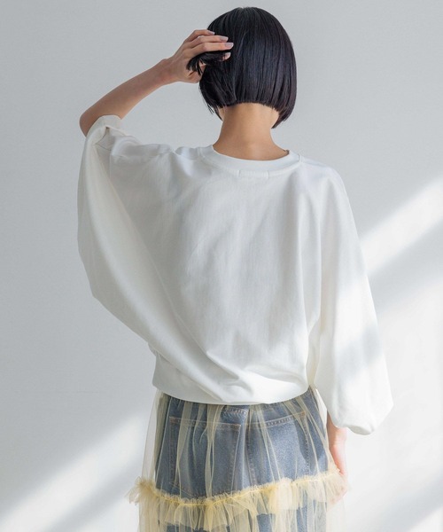 yuw（ユウ）の「ワイドドルマンＴシャツ　991827（Tシャツ/カットソー・レディース・ブラック/ホワイト/チャコールグレー・FREE）」の14枚目の写真