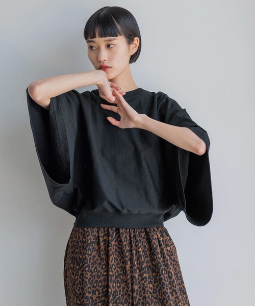 yuw（ユウ）の「ワイドドルマンＴシャツ　991827（Tシャツ/カットソー・レディース・ブラック/ホワイト/チャコールグレー・FREE）」の20枚目の写真