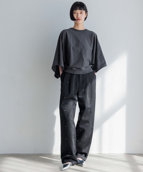 yuw（ユウ）の「ワイドドルマンＴシャツ　991827（Tシャツ/カットソー・レディース・ブラック/ホワイト/チャコールグレー・FREE）」の21枚目の写真