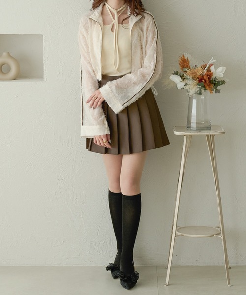 Ambre Neige（アンブルネージュ）の「slit sleeve track jacket / 袖スリットトラックジャケット（ブルゾン・レディース・ブラック/アイボリー/オフホワイト・FREE）」の16枚目の写真