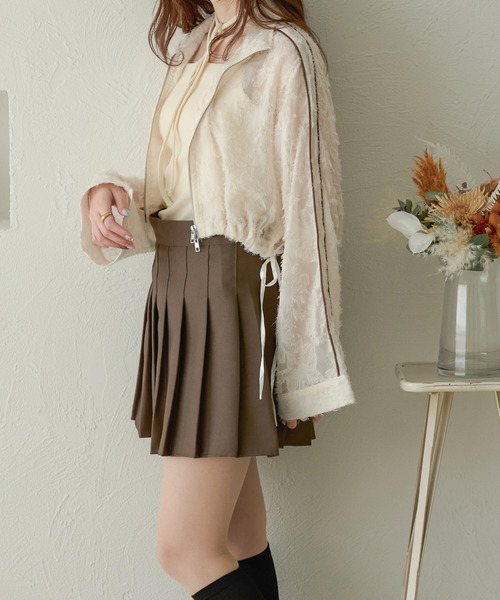 Ambre Neige（アンブルネージュ）の「slit sleeve track jacket / 袖スリットトラックジャケット（ブルゾン・レディース・ブラック/アイボリー/オフホワイト・FREE）」の18枚目の写真