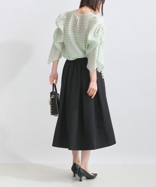 PICCIN（ピッチン）の「袖シャーリングシアーブラウス（シャツ/ブラウス・レディース・オフホワイト/ライトグリーン・M）」の15枚目の写真