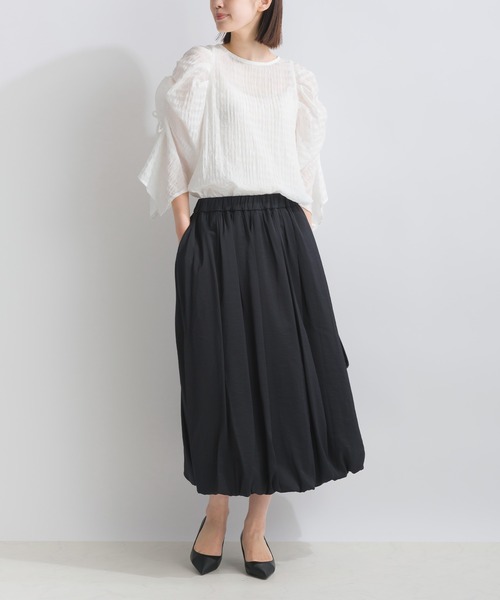 PICCIN（ピッチン）の「袖シャーリングシアーブラウス（シャツ/ブラウス・レディース・オフホワイト/ライトグリーン・M）」の7枚目の写真