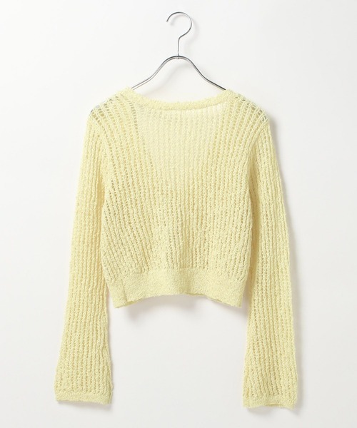 Heather（ヘザー）の「リボンメッシュカーディガン　113937（カーディガン/ボレロ・レディース・ブラック/ピンクベージュ/ホワイト/イエロー/レッド・FREE）」の10枚目の写真