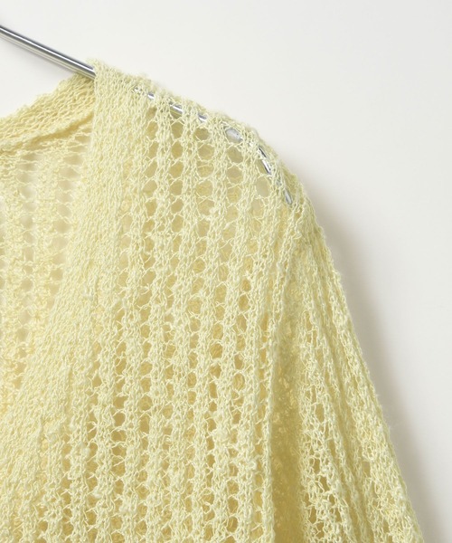 Heather（ヘザー）の「リボンメッシュカーディガン　113937（カーディガン/ボレロ・レディース・ブラック/ピンクベージュ/ホワイト/イエロー/レッド・FREE）」の13枚目の写真