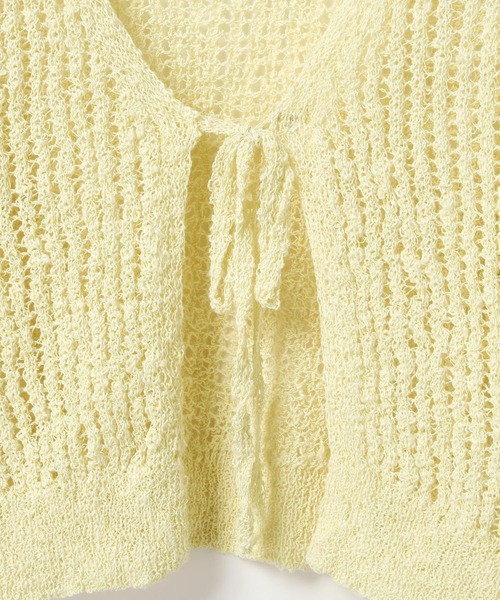 Heather（ヘザー）の「リボンメッシュカーディガン　113937（カーディガン/ボレロ・レディース・ブラック/ピンクベージュ/ホワイト/イエロー/レッド・FREE）」の15枚目の写真