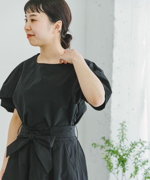 ITEMS URBANRESEARCH（アイテムズ アーバンリサーチ）の「『セットアップ対応』タックスリーブプルオーバー（シャツ/ブラウス・レディース・ブルー/ブラック/モカ・FREE）」の4枚目の写真