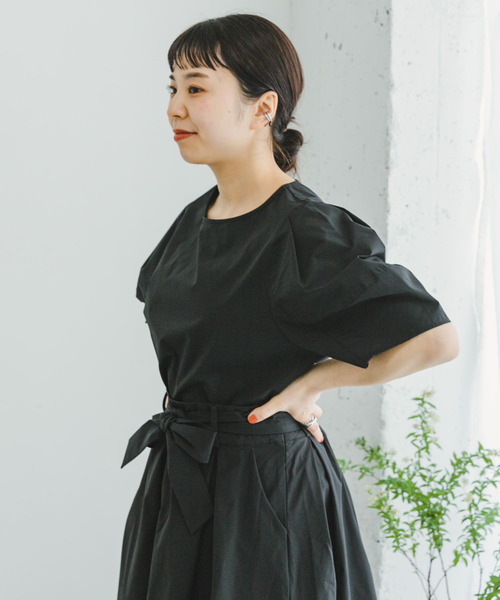 ITEMS URBANRESEARCH（アイテムズ アーバンリサーチ）の「『セットアップ対応』タックスリーブプルオーバー（シャツ/ブラウス・レディース・ブルー/ブラック/モカ・FREE）」の6枚目の写真