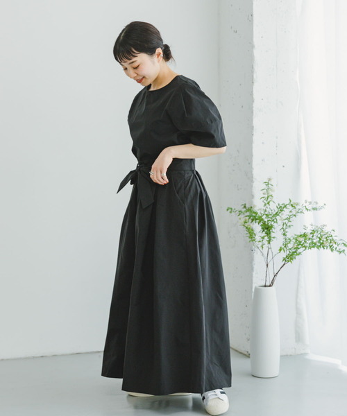 ITEMS URBANRESEARCH（アイテムズ アーバンリサーチ）の「『セットアップ対応』タックスリーブプルオーバー（シャツ/ブラウス・レディース・ブルー/ブラック/モカ・FREE）」の9枚目の写真