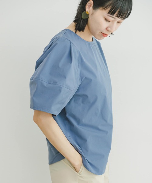 ITEMS URBANRESEARCH（アイテムズ アーバンリサーチ）の「『セットアップ対応』タックスリーブプルオーバー（シャツ/ブラウス・レディース・ブルー/ブラック/モカ・FREE）」の19枚目の写真