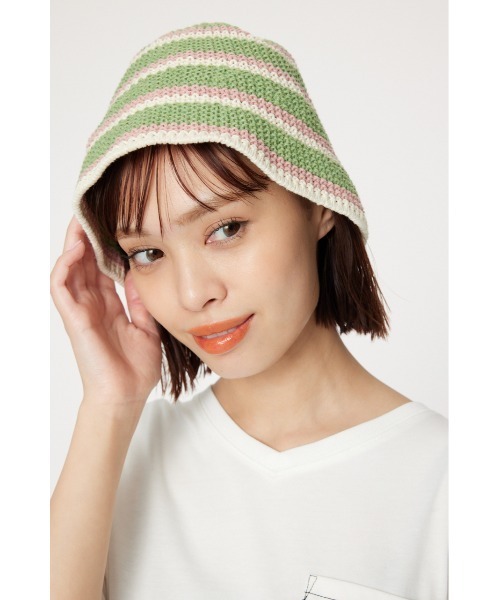 RODEO CROWNS WIDE BOWL(ロデオクラウンズワイドボウル)の「MIXボーダーHAT(ハット・レディース・アイボリー/ブルー/ライトグリーン・FREE)」の9枚目の写真