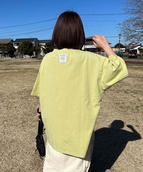 CRB（シーアールビー）の「フロントロゴ半袖Tチュニック（Tシャツ/カットソー・レディース・オフホワイト/チャコールグレー/ライム・F）」の6枚目の写真